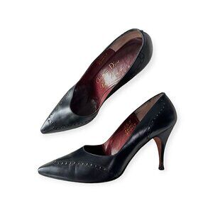 Vintage Christian Dior Roger‎ Vivier Black pumps with perfs. 5.5B,